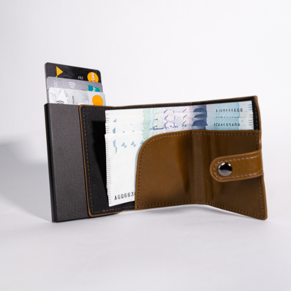 PU Leather Wallet & Pop up card holder with Strap & Cash Pocket