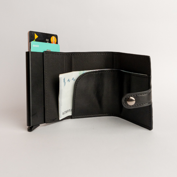 PU Leather Wallet & Pop up card holder with Strap & Cash Pocket