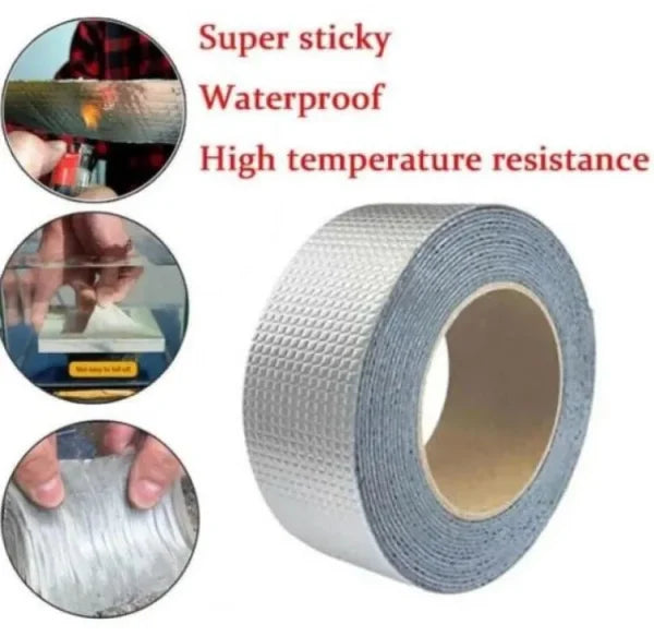 Super Sticky Aluminum Foil Butyl Rubber Tape Self Adhesive Waterproof For Roof Pipe Repair Tape (2.5 Inch)